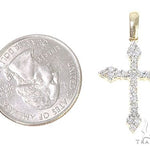14K Yellow Gold Diamond  Cross 65302 - Image 5