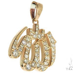 14K Yellow Gold Diamond Allah Islam Religious Charm Pendant 63970 - Image 2