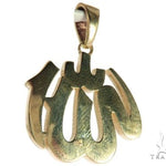 14K Yellow Gold Diamond Allah Islam Religious Charm Pendant 63970 - Image 4