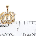 14K Yellow Gold Diamond Allah Islam Religious Charm Pendant 63970 - Image 7