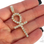 14K Yellow Gold Diamond Ankh Cross 65447 - Image 5