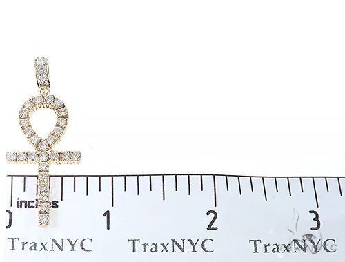 14K Yellow Gold Diamond Ankh Cross 65447 - Image 6