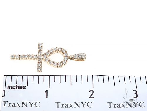 14K Yellow Gold Diamond Ankh Cross 65447 - Image 7