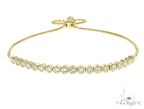14K Yellow Gold Diamond Bolo Bracelet 66126 - Image 1