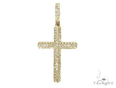 14K Gold Diamond Cross Pendant 65952 - Image 1