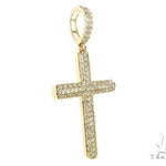 14K Gold Diamond Cross Pendant 65952 - Image 2