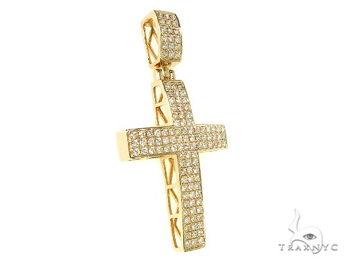 14K Gold Diamond Cross Pendant 65953 - Image 2