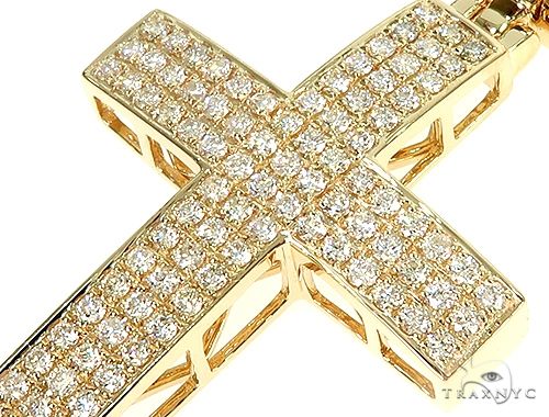 14K Gold Diamond Cross Pendant 65953 - Image 4