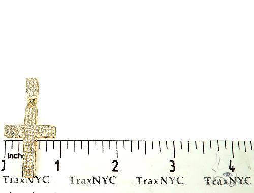 14K Gold Diamond Cross Pendant 65953 - Image 6