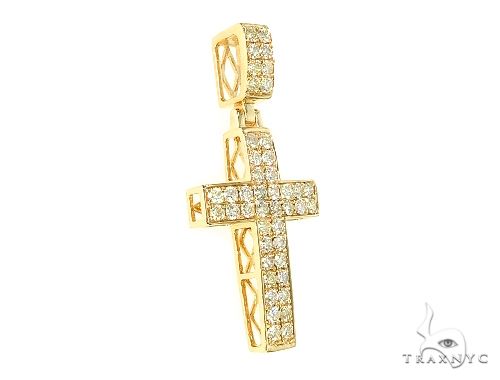 14K Gold Diamond Cross Pendant 65954 - Image 2