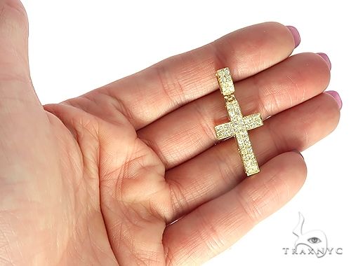 14K Gold Diamond Cross Pendant 65954 - Image 5