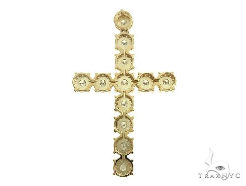 14K Yellow Gold Diamond Cross Pendant 66100 - Image 3