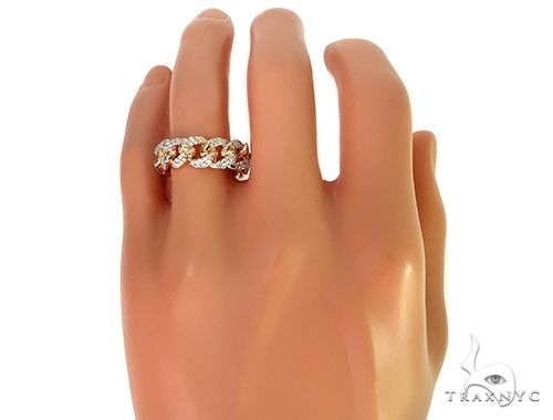 14K Yellow Gold Diamond Cuban Link Ring 66194 - Image 5