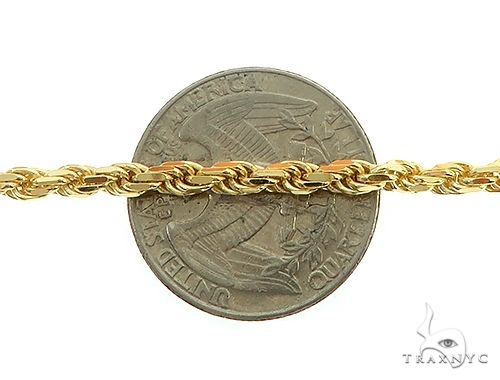 14K Yellow Gold Diamond Cut Solid Rope Link Chain 22 Inches 3.5mm   66298 - Image 5