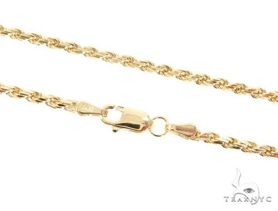 14k Yellow Gold Diamond Cut Solid Rope Chain 22 Inches 2.4mm 65922 - Image 1