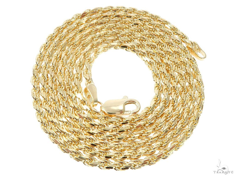 14K Yellow Gold Diamond Cut Solid Rope Chain 26 Inches 2.5mm   64772 - Image 4