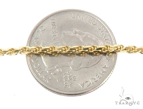 14K Yellow Gold Diamond Cut Solid Rope Chain 28 Inches 2.5mm   64773 - Image 3