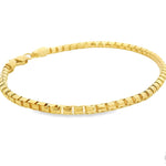 14K Yellow Gold Diamond Cut Solid Round Box Bracelet 8 Inches 3mm 70644 - Image 2