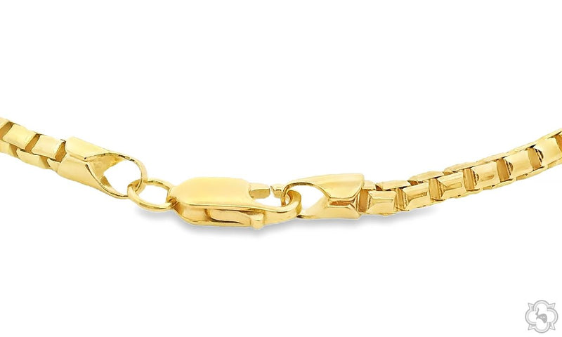 14K Yellow Gold Diamond Cut Solid Round Box Bracelet 8 Inches 3mm 70644 - Image 3