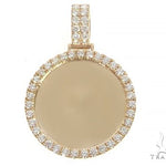14K Yellow Gold Diamond Frame Custom Photo Pendant 1.25 inches 65408 - Image 1