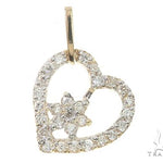 14K Yellow Gold Diamond Heart Pendant 65450 - Image 1