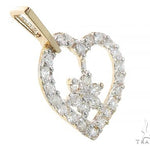 14K Yellow Gold Diamond Heart Pendant 65450 - Image 2