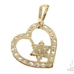 14K Yellow Gold Diamond Heart Pendant 65450 - Image 3