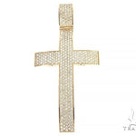 14K Yellow Gold Diamond Large Cross 65665 - Image 1