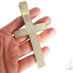 14K Yellow Gold Diamond Large Cross 65665 - Image 5