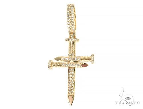 14K Gold Diamond Nail Cross 65968 - Image 1