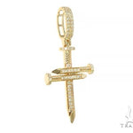 14K Gold Diamond Nail Cross 65968 - Image 2