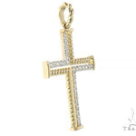 14K Gold Diamond Rope Cross 65304 - Image 2