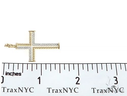 14K Gold Diamond Rope Cross 65304 - Image 7