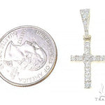 14K Yellow Gold Diamond Small Cross 65299 - Image 5