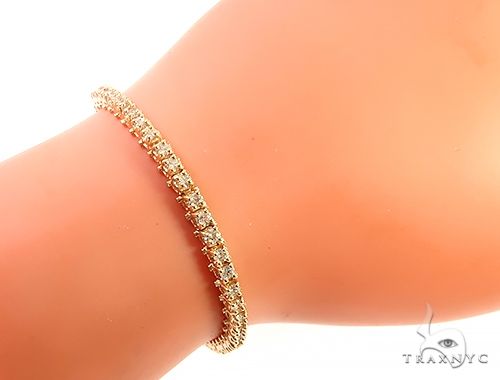 14K Yellow Gold Diamond Tennis Bracelet 65297 - Image 6