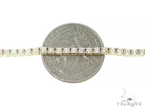 14K Yellow Gold Diamond Tennis Chain 18 Inches 2.5mm 7.23ct   66403 - Image 5