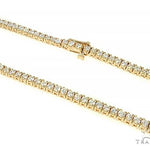 14K Yellow Gold Diamond Tennis Chain 18 Inches 2.9 mm 69843 - Image 2