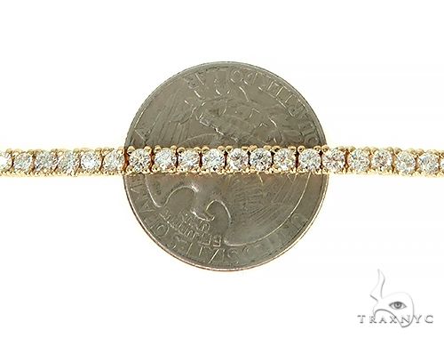 14K Yellow Gold Diamond Tennis Chain 18 Inches 2.9 mm 69843 - Image 5