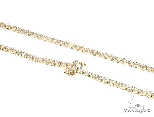 14K Yellow Gold Diamond Tennis Chain 22 Inches 2mm   65776 - Image 2