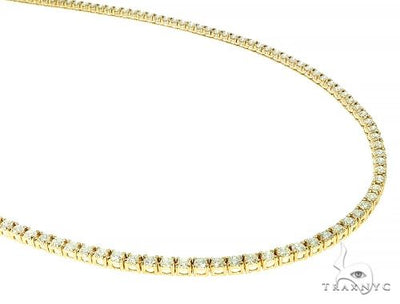 14K Yellow Gold Diamond Tennis 22 Inches 2.5mm   65777 - Image 1