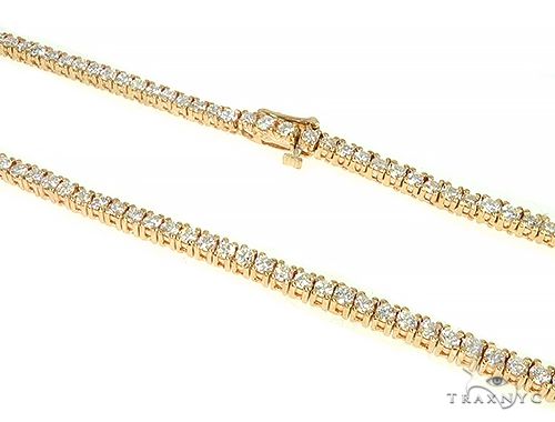 14K Yellow Gold Diamond Tennis Chain 22 Inches 3mm   66029 - Image 2