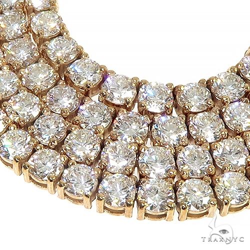 14K Yellow Gold Diamond Tennis Chain 16' 3.5mm  66636 - Image 4