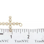14K Yellow Gold Four Prong Diamond Cross 65661 - Image 7