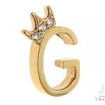 14K Yellow Gold G Diamond Crown Initial Pendant 66122 - Image 2