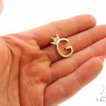 14K Yellow Gold G Diamond Crown Initial Pendant 66122 - Image 5