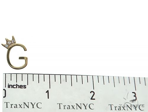 14K Yellow Gold G Diamond Crown Initial Pendant 66122 - Image 6