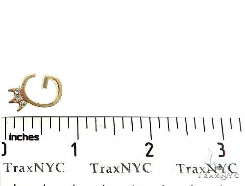 14K Yellow Gold G Diamond Crown Initial Pendant 66122 - Image 7