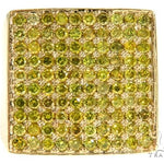 14K Yellow Gold Green Diamond Square Ring 61507 - Image 2