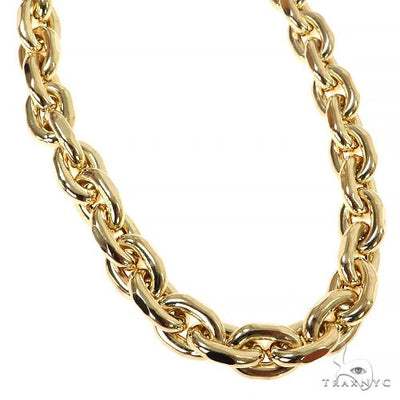 14K Yellow Gold Hollow Anchor Cable Link 18 Inches 7.5mm 68313 - Image 1