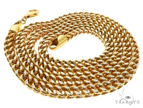 14k Yellow Gold Hollow Franco Link Chain 24 Inches 5mm 63097 - Image 4